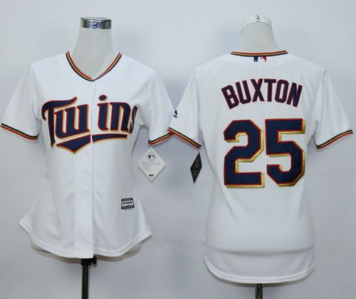 Twins #25 Byron Buxton White Home Women's Stitched MLB Jersey(Run Small)