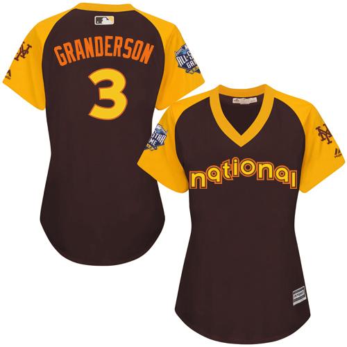 Mets #3 Curtis Granderson Brown 2016 All-Star National League Women's Stitched MLB Jersey
