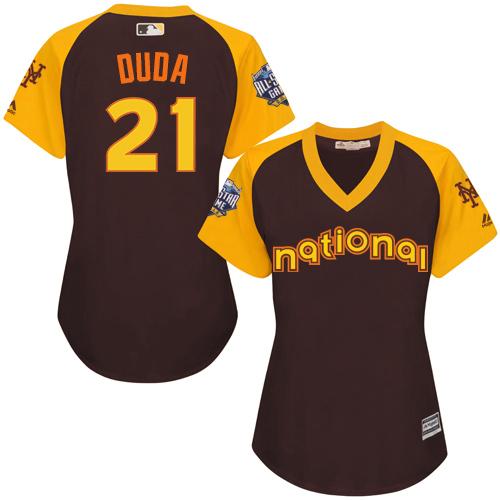 Mets #21 Lucas Duda Brown 2016 All-Star National League Women's Stitched MLB Jersey