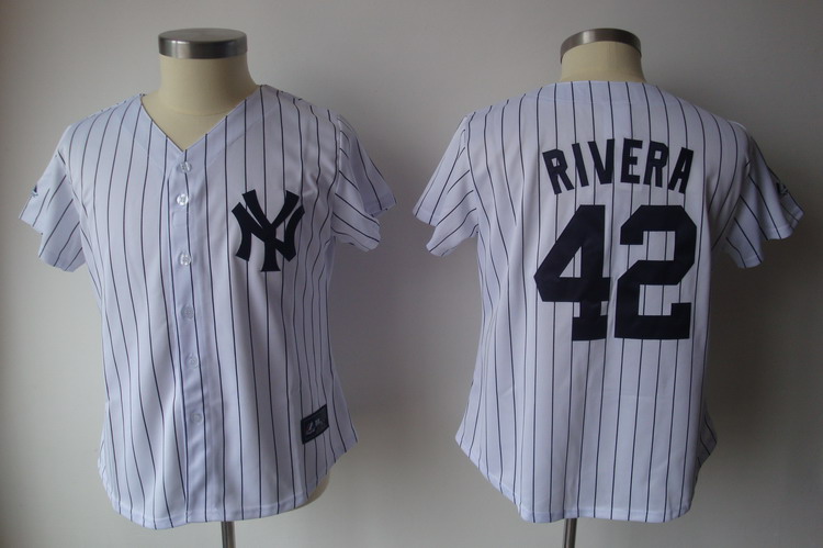 Yankees #42 Mariano Rivera White Strip Women's Fashion Stitched MLB Jersey