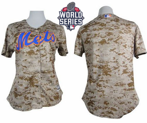 Mets Blank Camo W/2015 World Series Patch Women's Fashion Stitched MLB Jersey