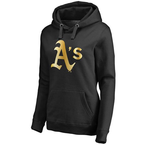 Women's Oakland Athletics Gold Collection Pullover Hoodie Black