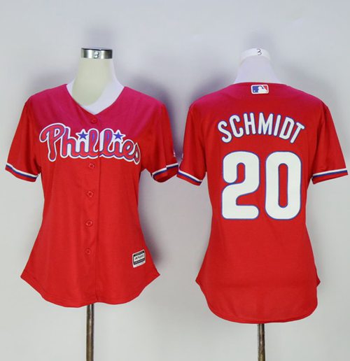 Phillies #20 Mike Schmidt Red Women's Alternate Stitched MLB Jersey