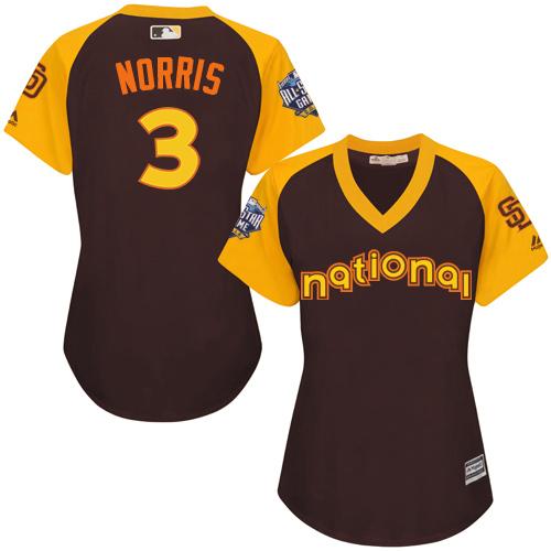 Padres #3 Derek Norris Brown 2016 All-Star National League Women's Stitched MLB Jersey