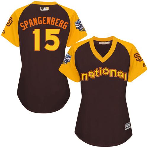 Padres #15 Cory Spangenberg Brown 2016 All-Star National League Women's Stitched MLB Jersey