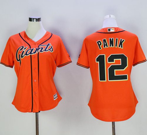 Giants #12 Joe Panik Orange Women's Alternate Stitched MLB Jersey