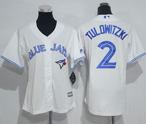 Blue Jays #2 Troy Tulowitzki White Women's Home Stitched MLB Jersey