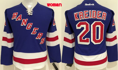 Rangers #20 Chris Kreider Blue Women's Home Stitched NHL Jersey