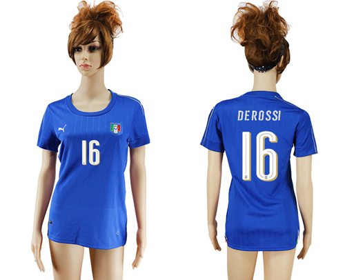 Women's Italy #16 Derossi Home Soccer Country Jersey