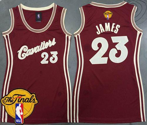 Cavaliers #23 LeBron James Red 2015-2016 Christmas Day The Finals Patch Women's Dress Stitched NBA Jersey
