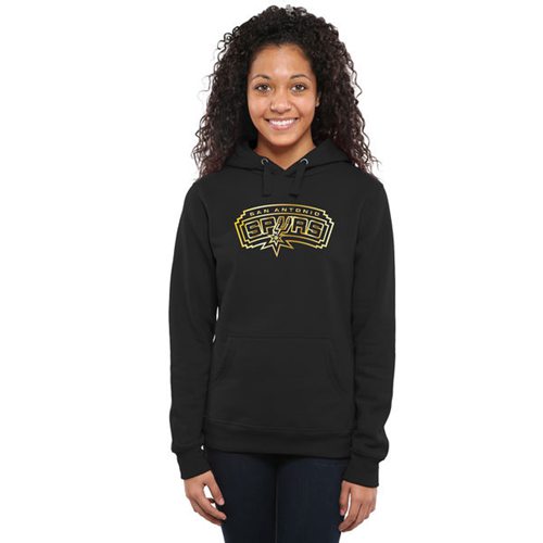 Women's San Antonio Spurs Gold Collection Pullover Hoodie Black