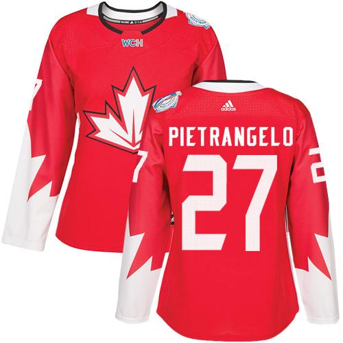 Team Canada #27 Alex Pietrangelo Red 2016 World Cup Women's Stitched NHL Jersey
