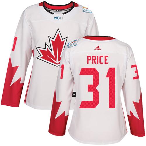 Team Canada #31 Carey Price White 2016 World Cup Women's Stitched NHL Jersey