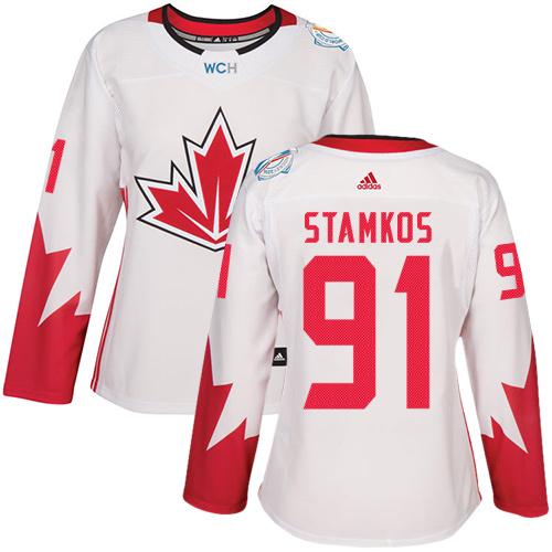 Team Canada #91 Steven Stamkos White 2016 World Cup Women's Stitched NHL Jersey
