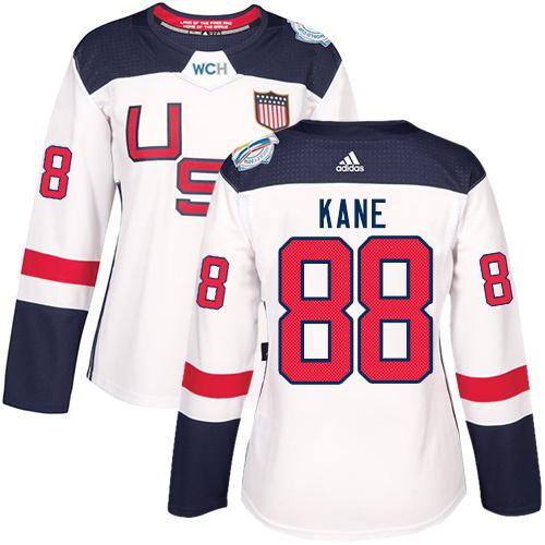 Team USA #88 Patrick Kane White 2016 World Cup Women's Stitched NHL Jersey