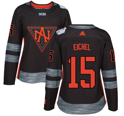 Team North America #15 Jack Eichel Black 2016 World Cup Women's Stitched NHL Jersey