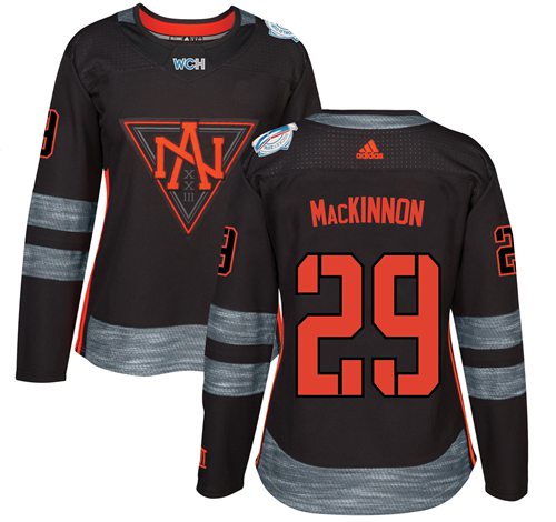 Team North America #29 Nathan MacKinnon Black 2016 World Cup Women's Stitched NHL Jersey
