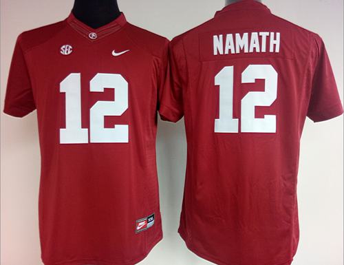 Crimson Tide #12 Joe Namath Red Women's Stitched NCAA Jersey