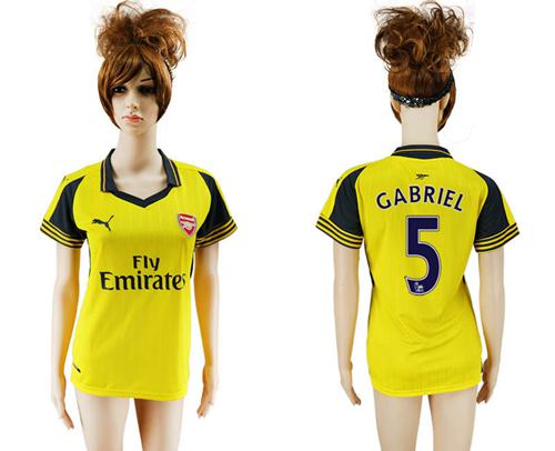 Women's Arsenal #5 Gabriel Away Soccer Club Jersey