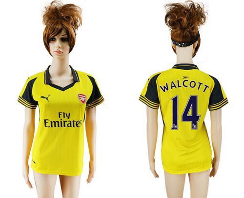 Women's Arsenal #14 Walcott Away Soccer Club Jersey