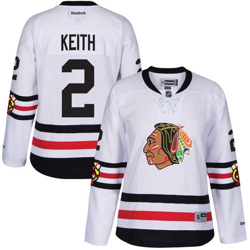 Blackhawks #2 Duncan Keith White 2017 Winter Classic Women's Stitched NHL Jersey
