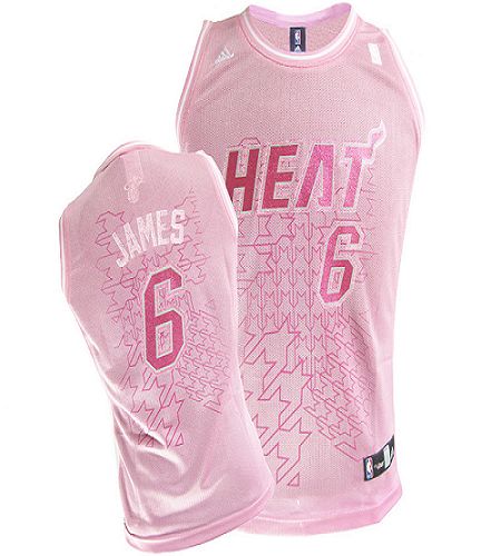 Heat #6 LeBron James Pink Women Fashion Stitched NBA Jersey