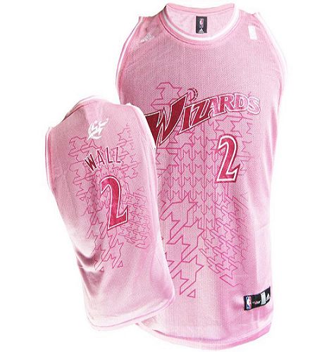 Wizards #2 John Wall Pink Women Fashion Stitched NBA Jersey