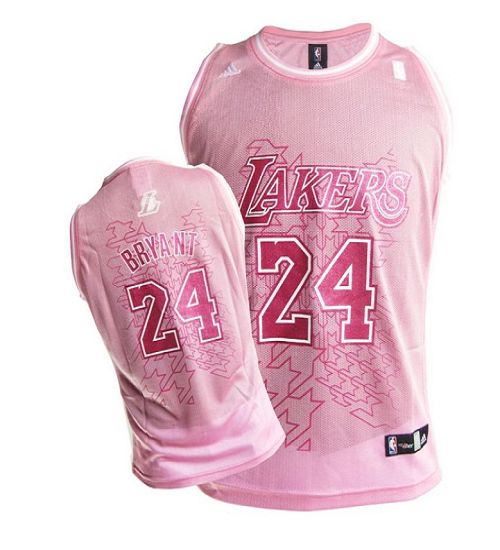 Lakers #24 Kobe Bryant Pink Women Fashion Stitched NBA Jersey
