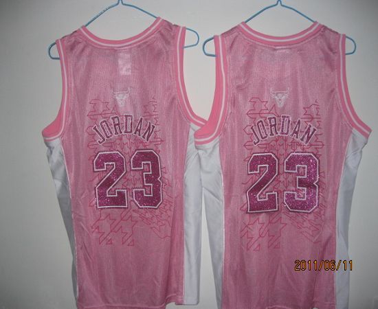 Bulls #23 Michael Jordan Pink Women Fashion Stitched NBA Jersey