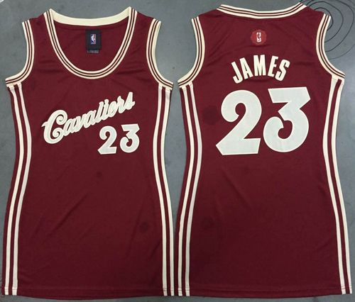 Cavaliers #23 LeBron James Red 2015-2016 Christmas Day Women's Dress Stitched NBA Jersey