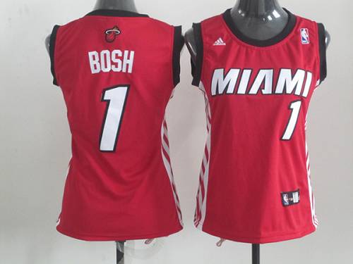 Heat #1 Chris Bosh Red Women's Alternate Stitched NBA Jersey