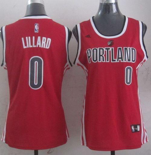 Blazers #0 Damian Lillard Red Women's Alternative Stitched NBA Jersey