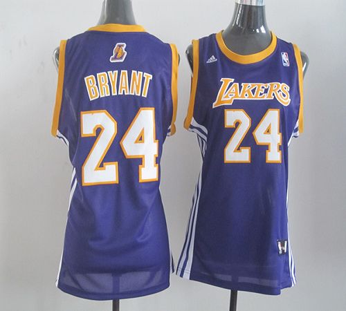 Lakers #24 Kobe Bryant Purple Women's Road Stitched NBA Jersey