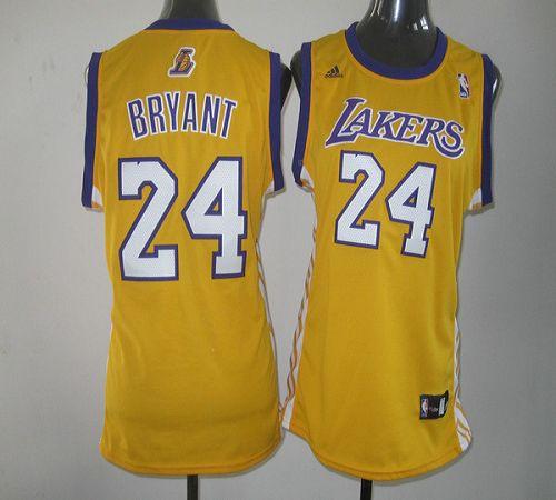 Lakers #24 Kobe Bryant Yellow Women's Home Stitched NBA Jersey