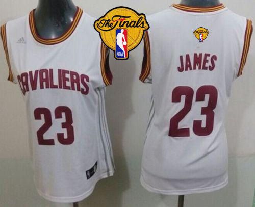 Cavaliers #23 LeBron James White The Finals Patch Women's Home Stitched NBA Jersey