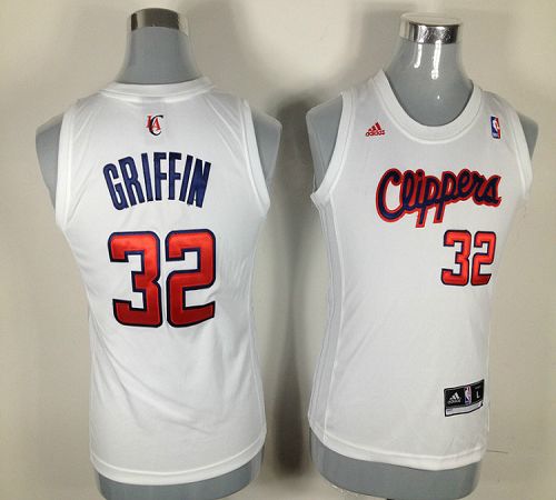 Clippers #32 Blake Griffin White Women Fashion Stitched NBA Jersey