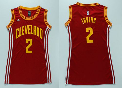Cavaliers #2 Kyrie Irving Red Women's Dress Stitched NBA Jersey