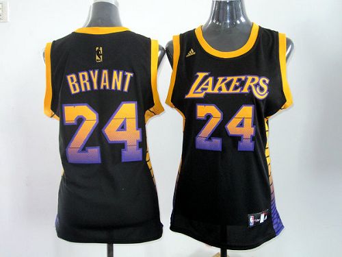 Lakers #24 Kobe Bryant Black Women's Vibe Stitched NBA Jersey