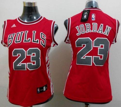 Bulls #23 Michael Jordan Red Women's Road Stitched NBA Jersey