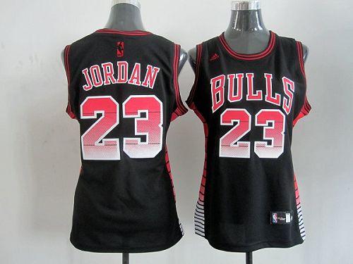 Bulls #23 Michael Jordan Black Women's Vibe Stitched NBA Jersey