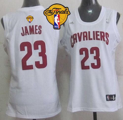 Cavaliers #23 LeBron James White The Finals Patch Women's Fashion Stitched NBA Jersey