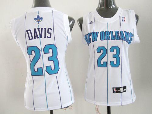Hornets #23 Anthony Davis White Women's Home Stitched NBA Jersey