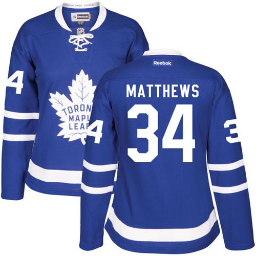 Maple Leafs #34 Auston Matthews Blue Home Women's Stitched NHL Jersey