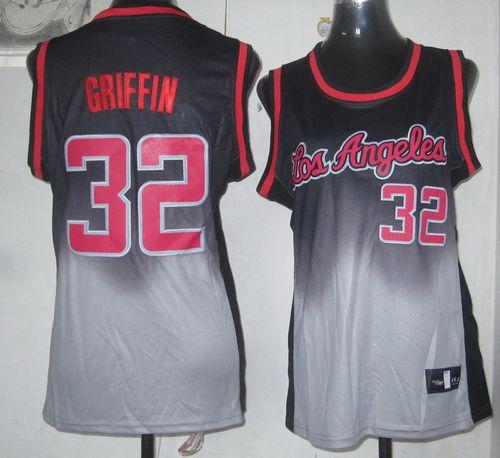 Clippers #32 Blake Griffin Black/Grey Women's Fadeaway Fashion Stitched NBA Jersey