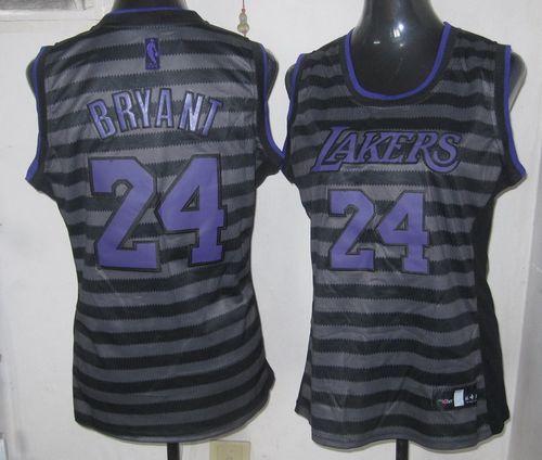 Lakers #24 Kobe Bryant Black/Grey Women's Groove Stitched NBA Jersey