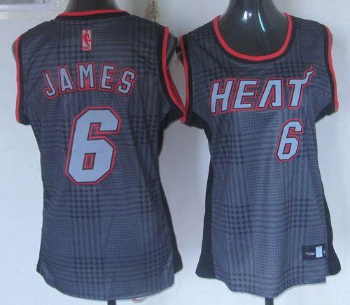 Heat #6 LeBron James Black Women's Rhythm Fashion Stitched NBA Jersey