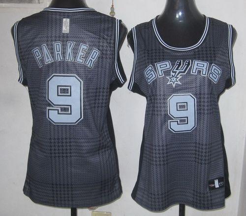 Spurs #9 Tony Parker Black Women's Rhythm Fashion Stitched NBA Jersey