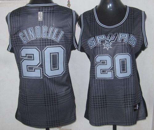 Spurs #20 Manu Ginobili Black Women's Rhythm Fashion Stitched NBA Jersey