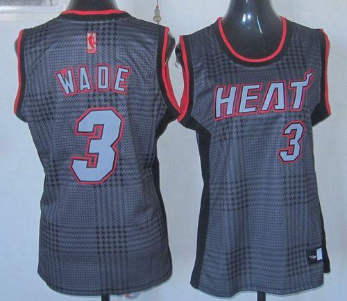 Heat #3 Dwyane Wade Black Women's Rhythm Fashion Stitched NBA Jersey