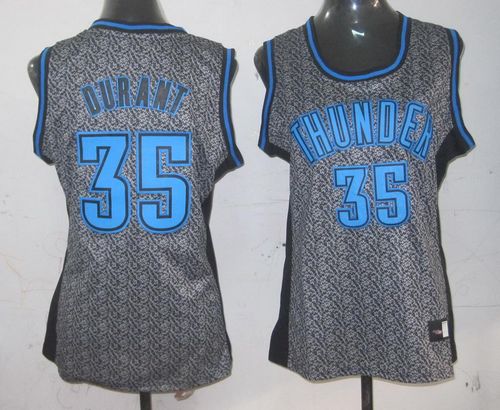 Thunder #35 Kevin Durant Grey Women's Static Fashion Stitched NBA Jersey